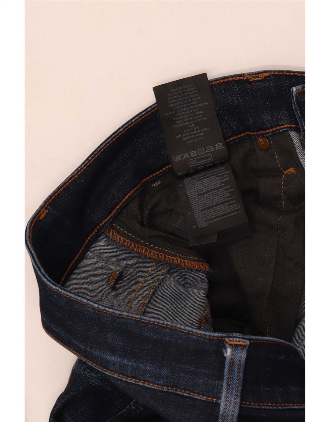G-Star Masculino 3301 Slim Jeans W34 L32 Azul Marinho Algodão