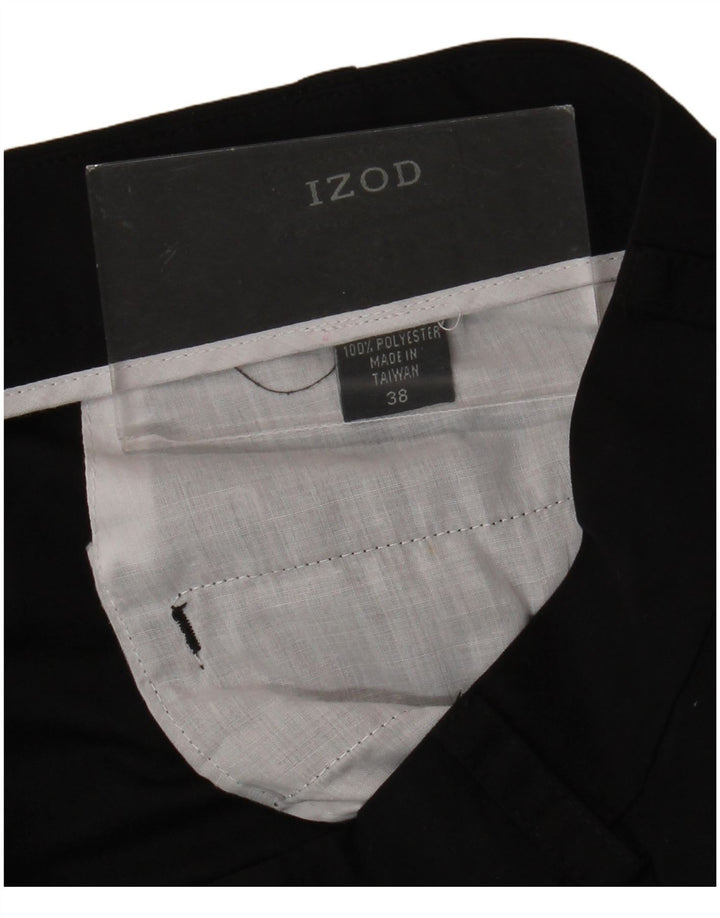 IZOD Mens Pegged Chino Shorts W38 XL Poliéster Preto
