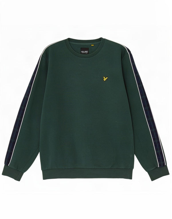 Moletom gráfico masculino Lyle & Scott Jumper XL verde colorblock algodão