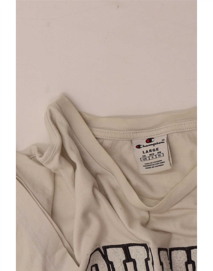 Camiseta masculina estampada Champion grande branca