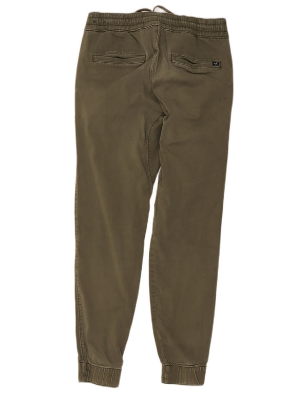 Hollister Mens Joggers Calças Casuais Pequenas W28 L25 Algodão Cáqui