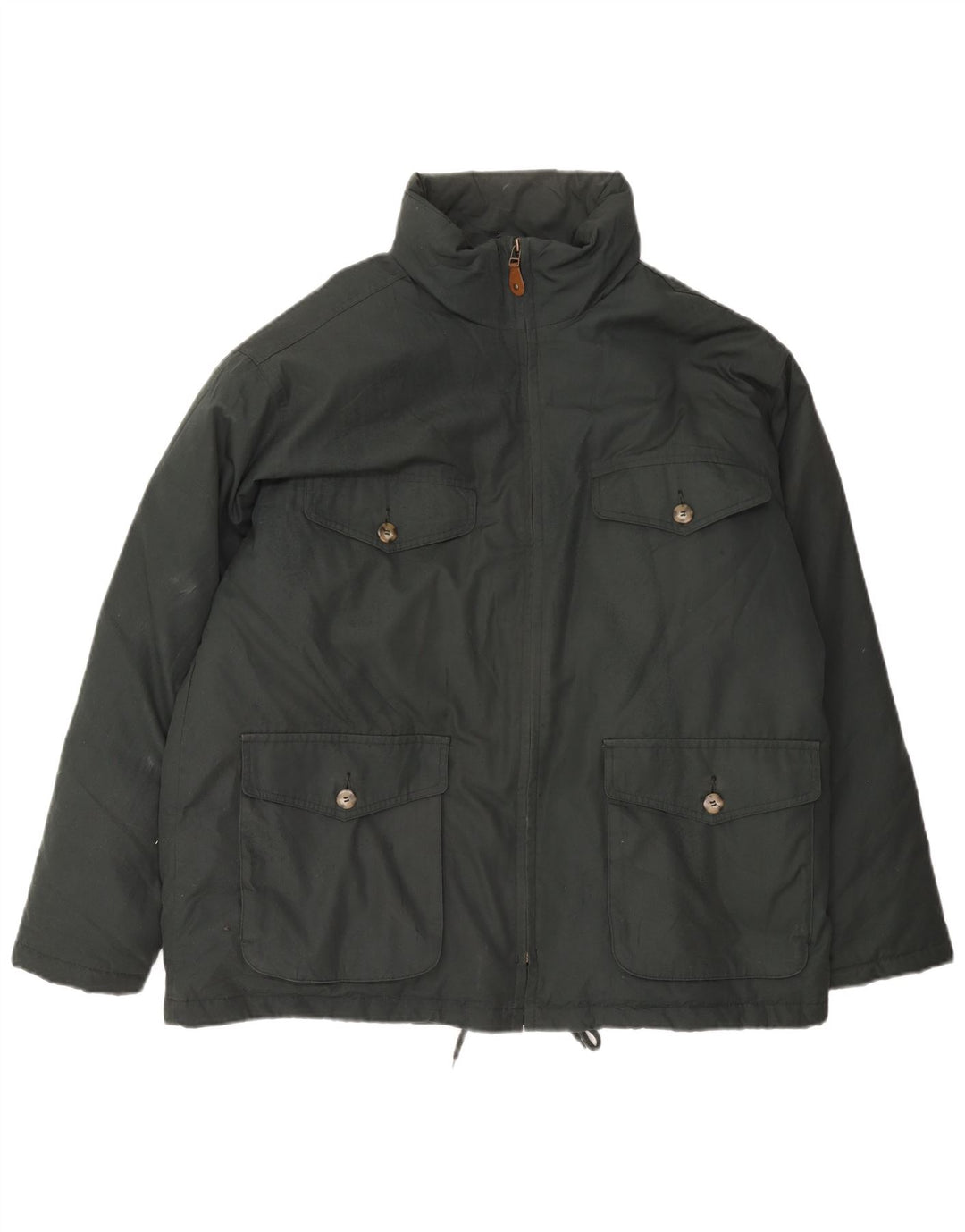 Jaqueta acolchoada masculina Eddie Bauer UK 42 XL verde poliéster
