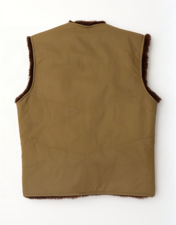 Penny Black Womens Sherpa Gilet UK 14 Grande bloco colorido bege