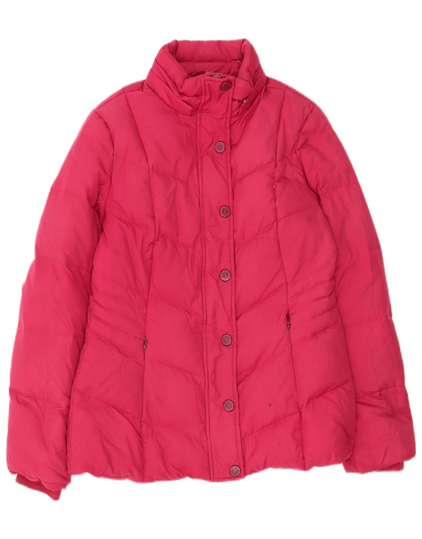 Jaqueta acolchoada com capuz feminina Tommy Hilfiger UK 10 poliéster rosa pequeno