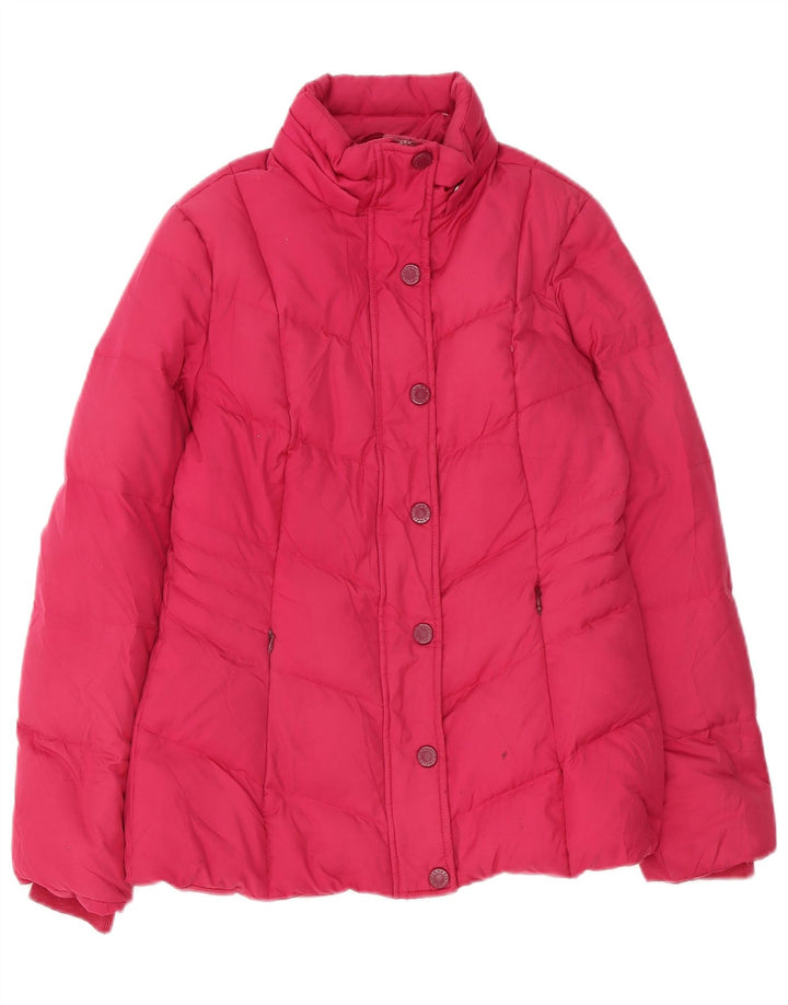 Jaqueta acolchoada com capuz feminina Tommy Hilfiger UK 10 poliéster rosa pequeno