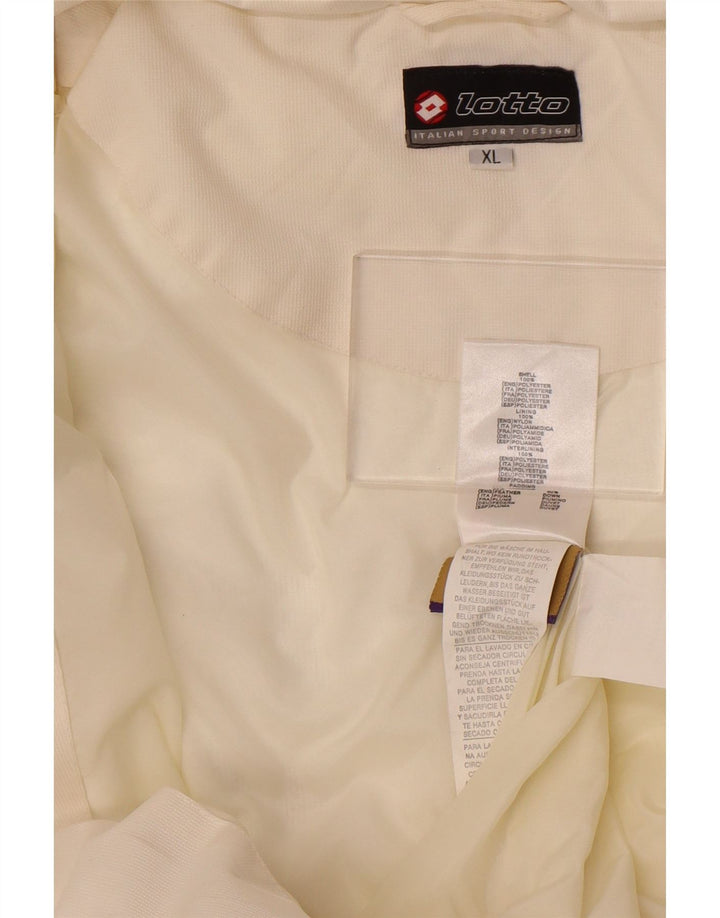 Jaqueta masculina acolchoada com capuz Lotto UK 42 XL poliéster branco