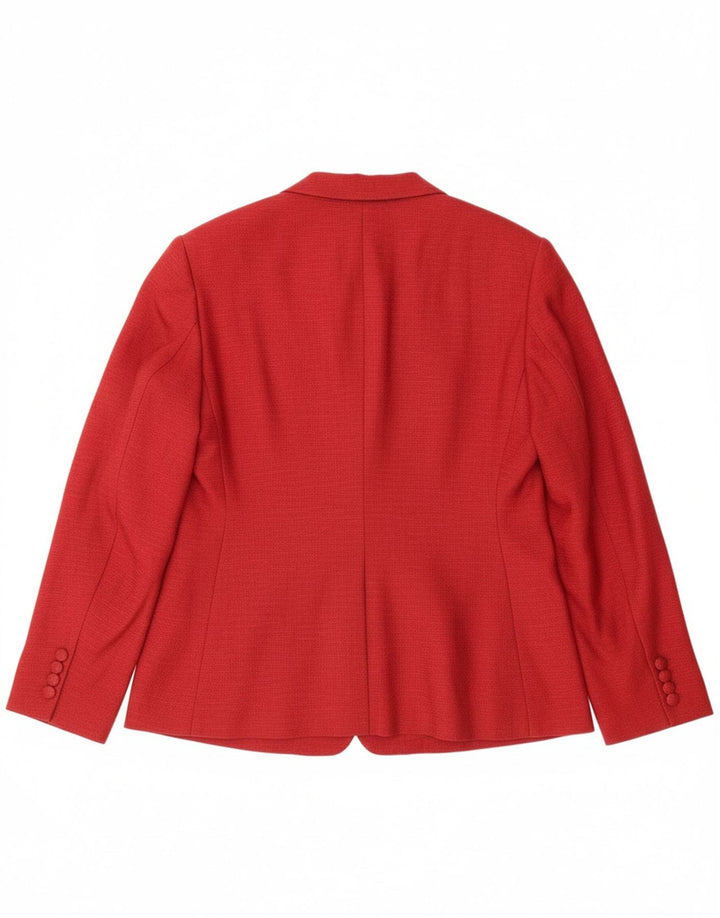 Jaqueta blazer feminina VINTAGE com 3 botões UK 14 grande vermelha manchada