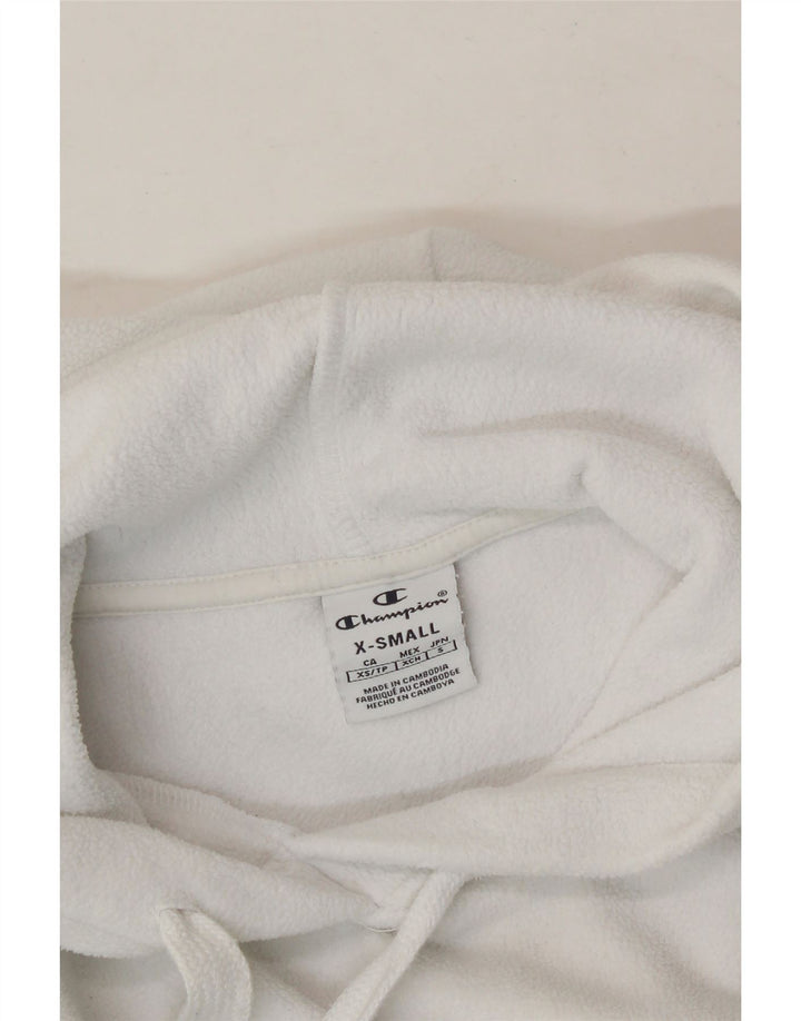 CHAMPION Mens Graphic Hoodie Jumper XS White Polyester Vintage Champion and Second-Hand Champion from Messina Hembry 