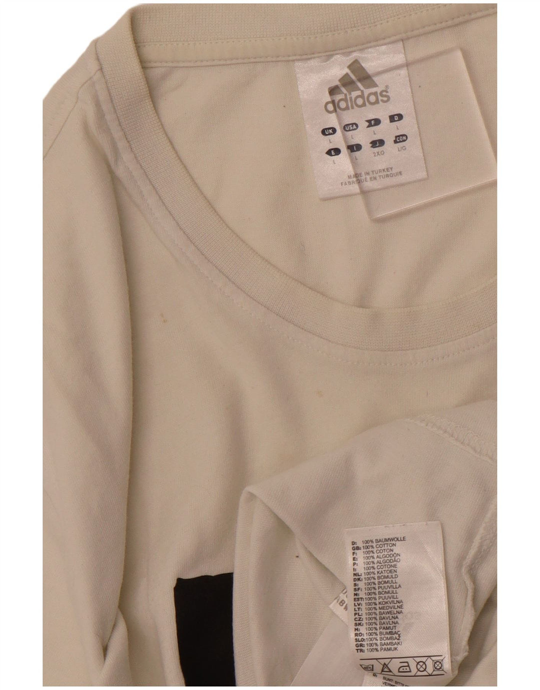 ADIDAS Mens Graphic T-Shirt Top Grande Algodão Branco