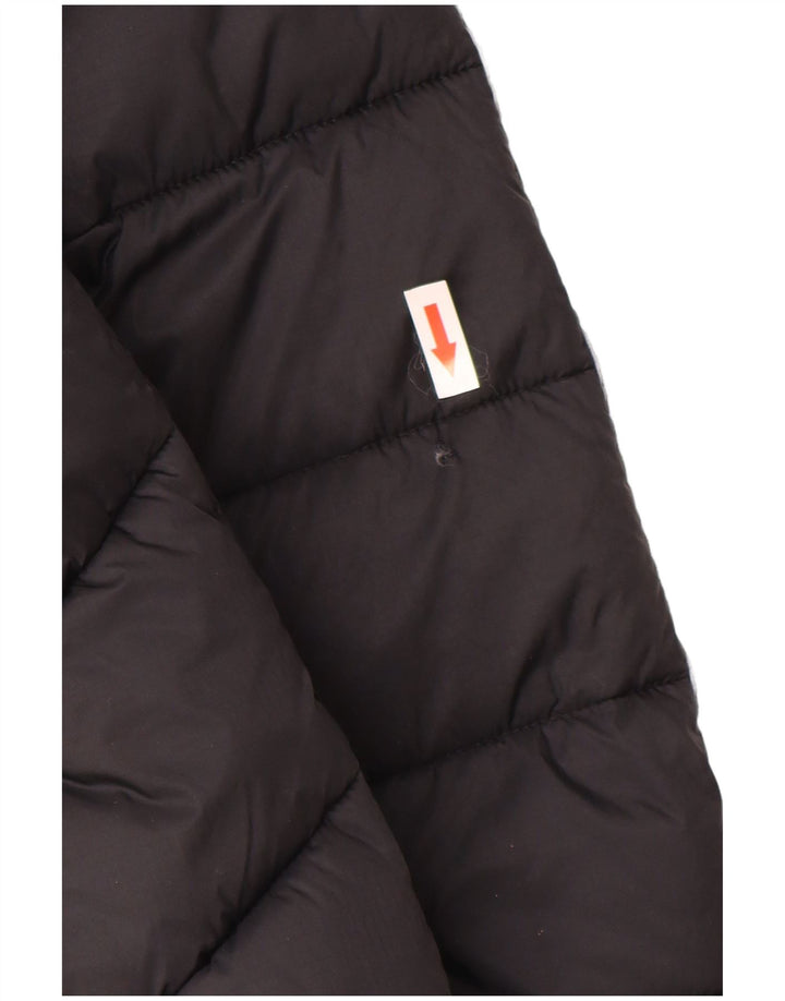 Jaqueta feminina acolchoada com capuz gráfico Champion UK 14 médio preto poliamida