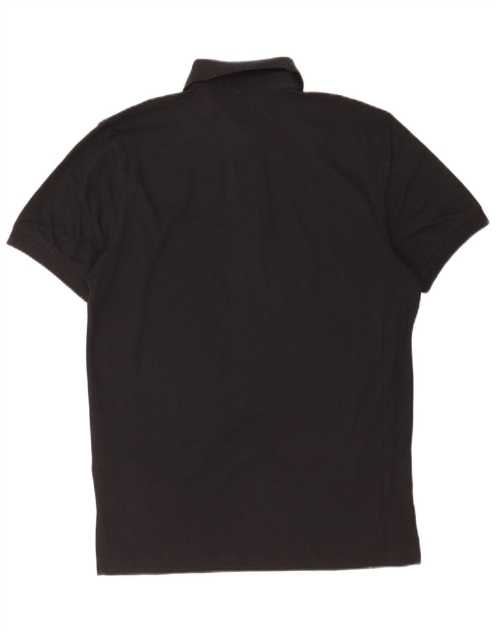 Camisa polo masculina Tommy Hilfiger pequena de algodão preto