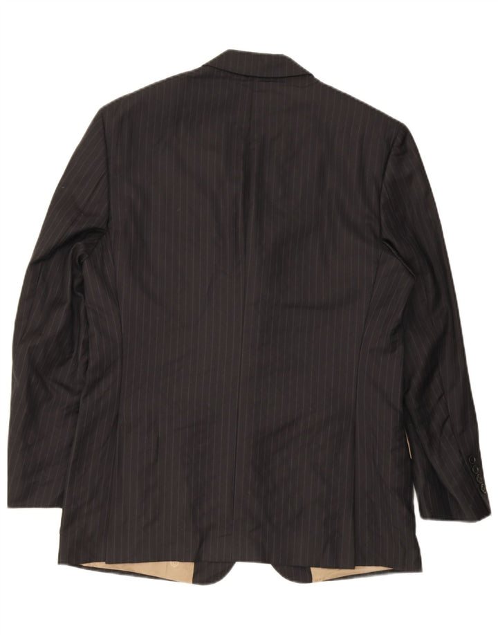 Jaqueta blazer masculina de 3 botões Marks & Spencer Reino Unido 38 risca de giz preta média