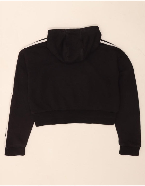 Suéter Adidas feminino Crop Graphic com capuz 11-12 anos algodão preto