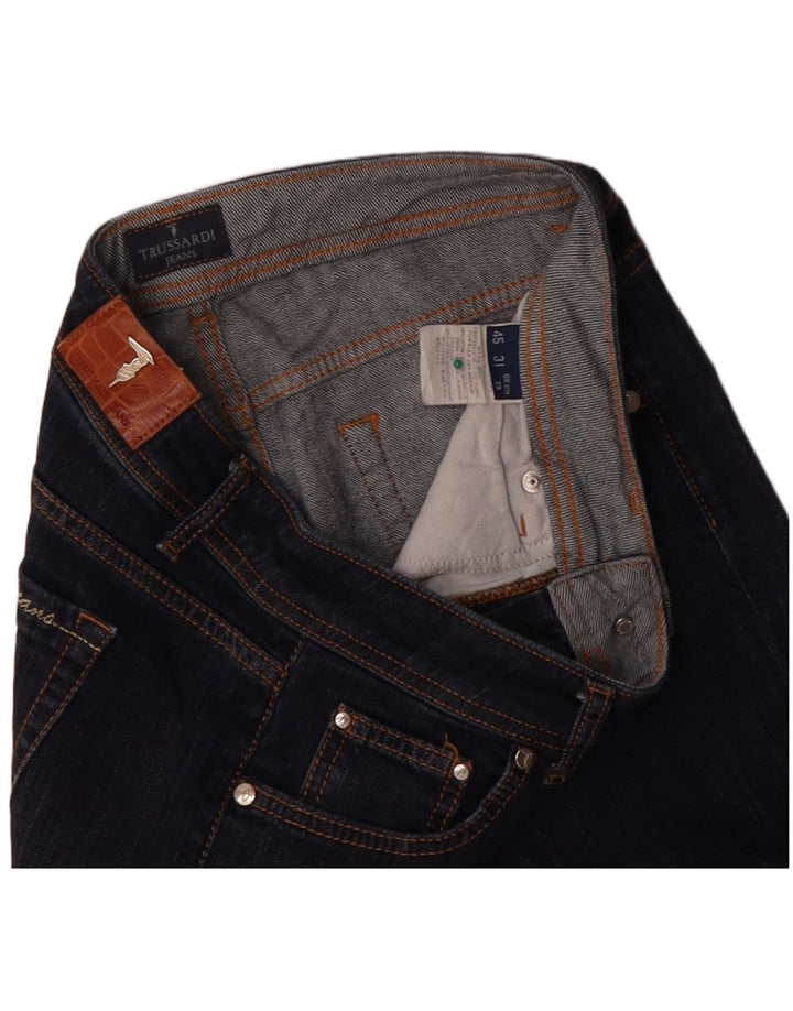 Jeans capri feminino TRUSSARDI W29 L22 algodão azul marinho