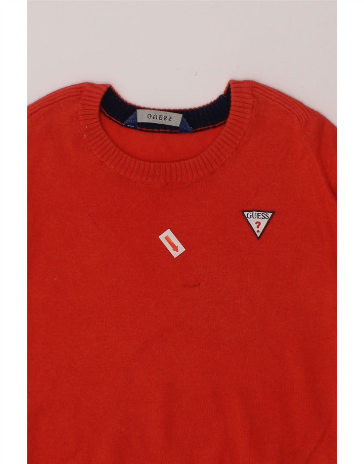 GUESS Baby Boys Boat Neck Jumper Sweater 18-24 Months Red Cotton Vintage Guess and Second-Hand Guess from Messina Hembry 
