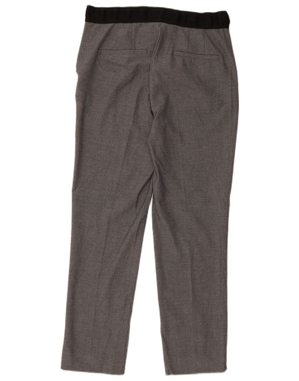Calça Chino Reta Feminina Zara Pequena W26 L27 Poliéster Cinza