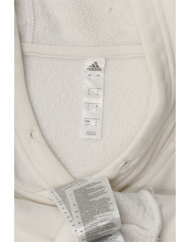 ADIDAS Mens Hoodie Jumper Pequeno Algodão Branco