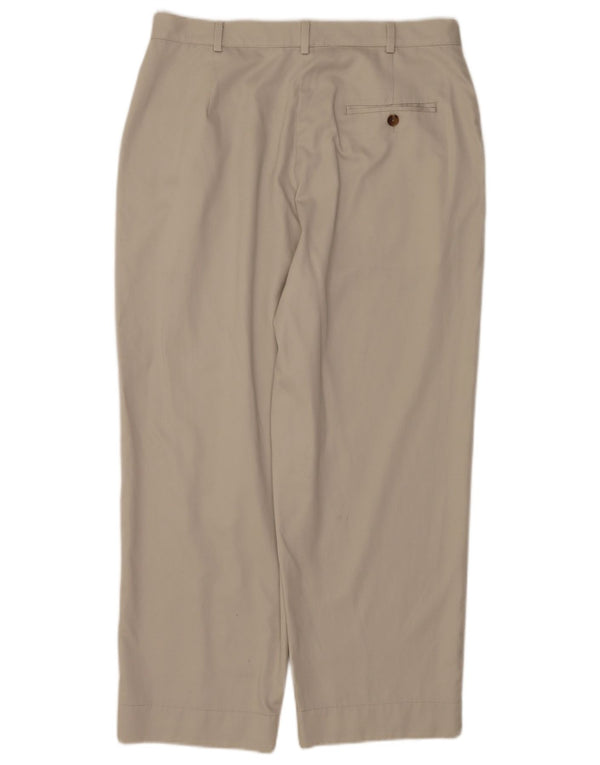 Calça chino feminina L.L.Bean US 14 XL W34 L26 algodão bege