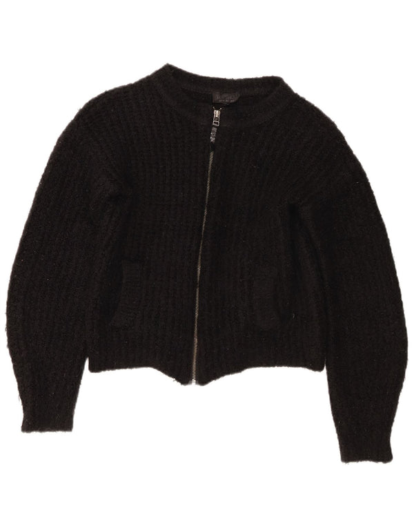 Suéter cardigan feminino Topshop Reino Unido 6 XS preto acrílico