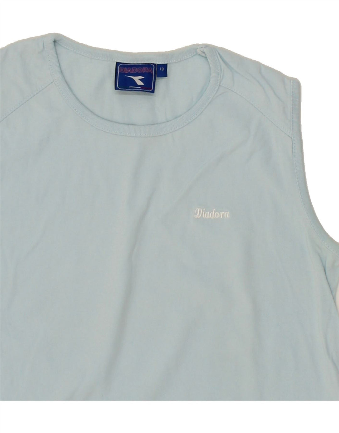 DIADORA Girls Vest Top 12-13 Years Blue Cotton Vintage Diadora and Second-Hand Diadora from Messina Hembry 
