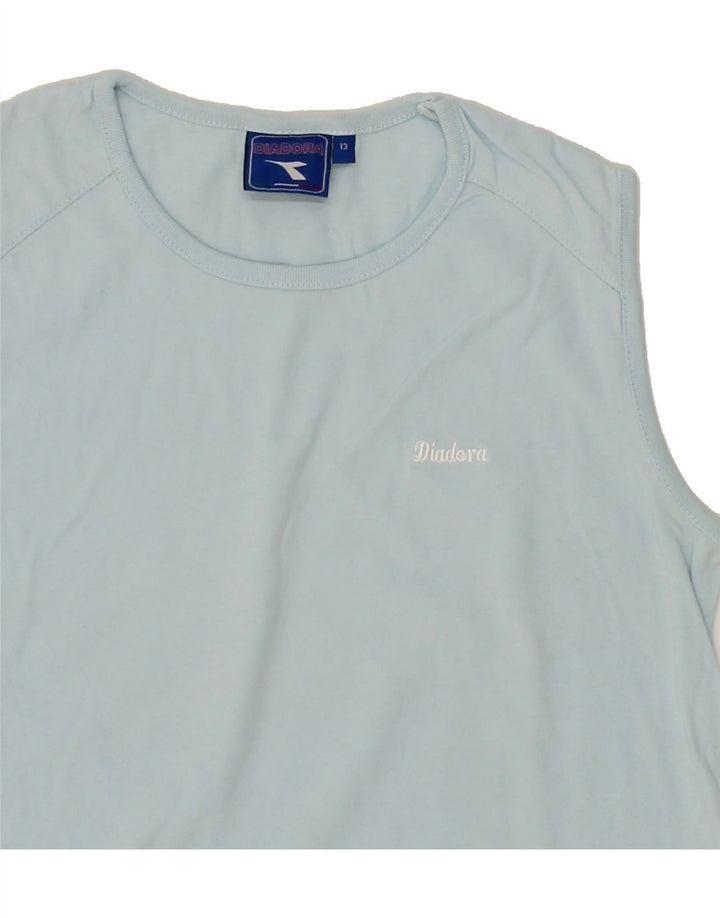 DIADORA Girls Vest Top 12-13 Years Blue Cotton Vintage Diadora and Second-Hand Diadora from Messina Hembry 