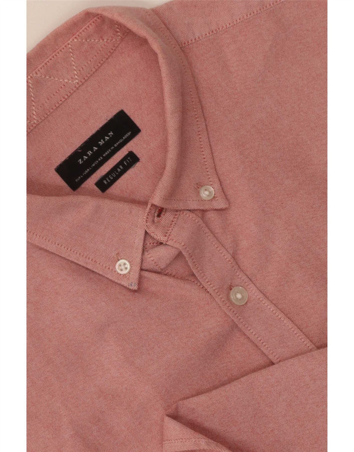 Camisa masculina Zara Regular Fit grande rosa