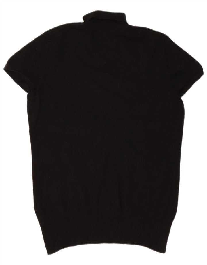 Suéter feminino Massimo Dutti com gola redonda Reino Unido 12 médio preto