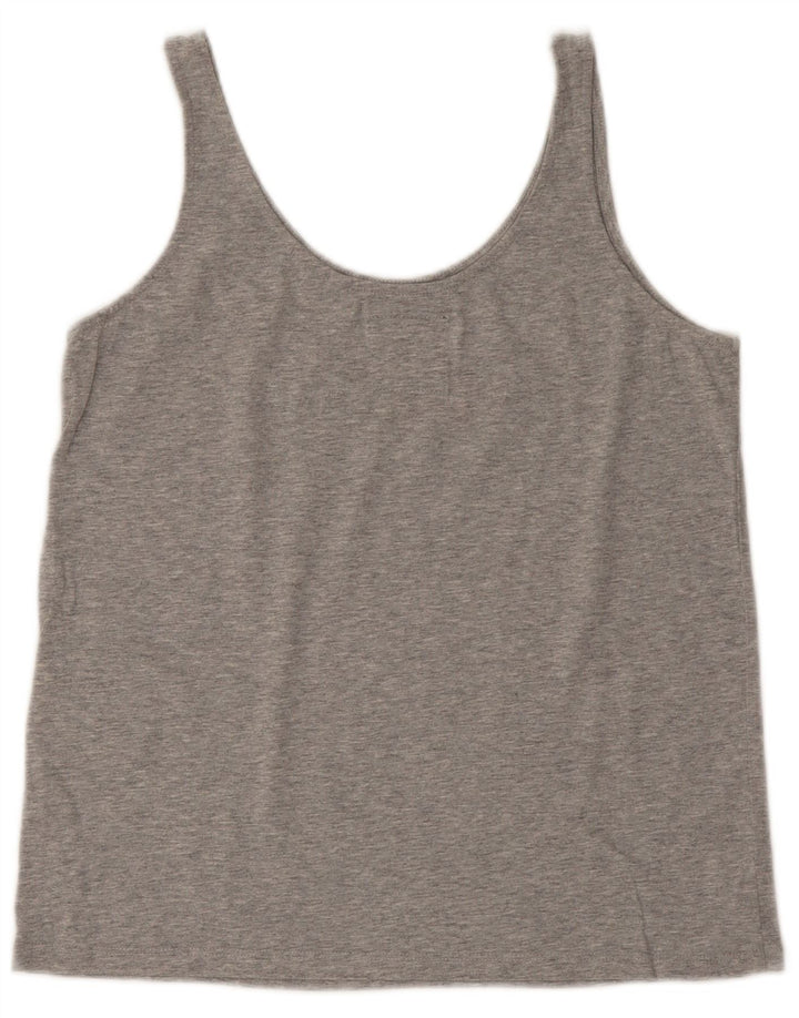 Superdry Womens Graphic Vest Top UK 8 Pequeno Algodão Cinza