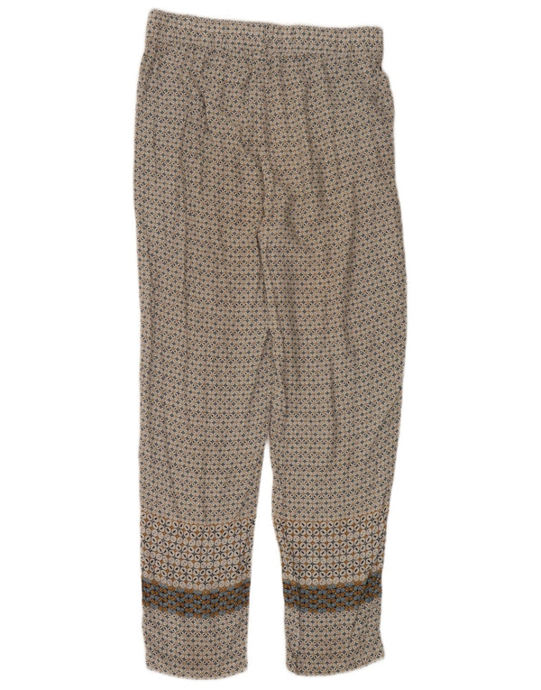 Calça casual feminina Benetton pequena W30 L29 multicolorida geométrica