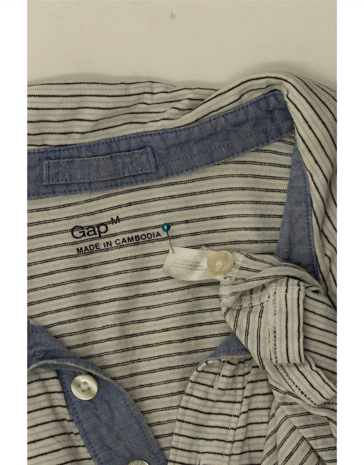 Camisa polo masculina Gap de algodão listrado branco médio