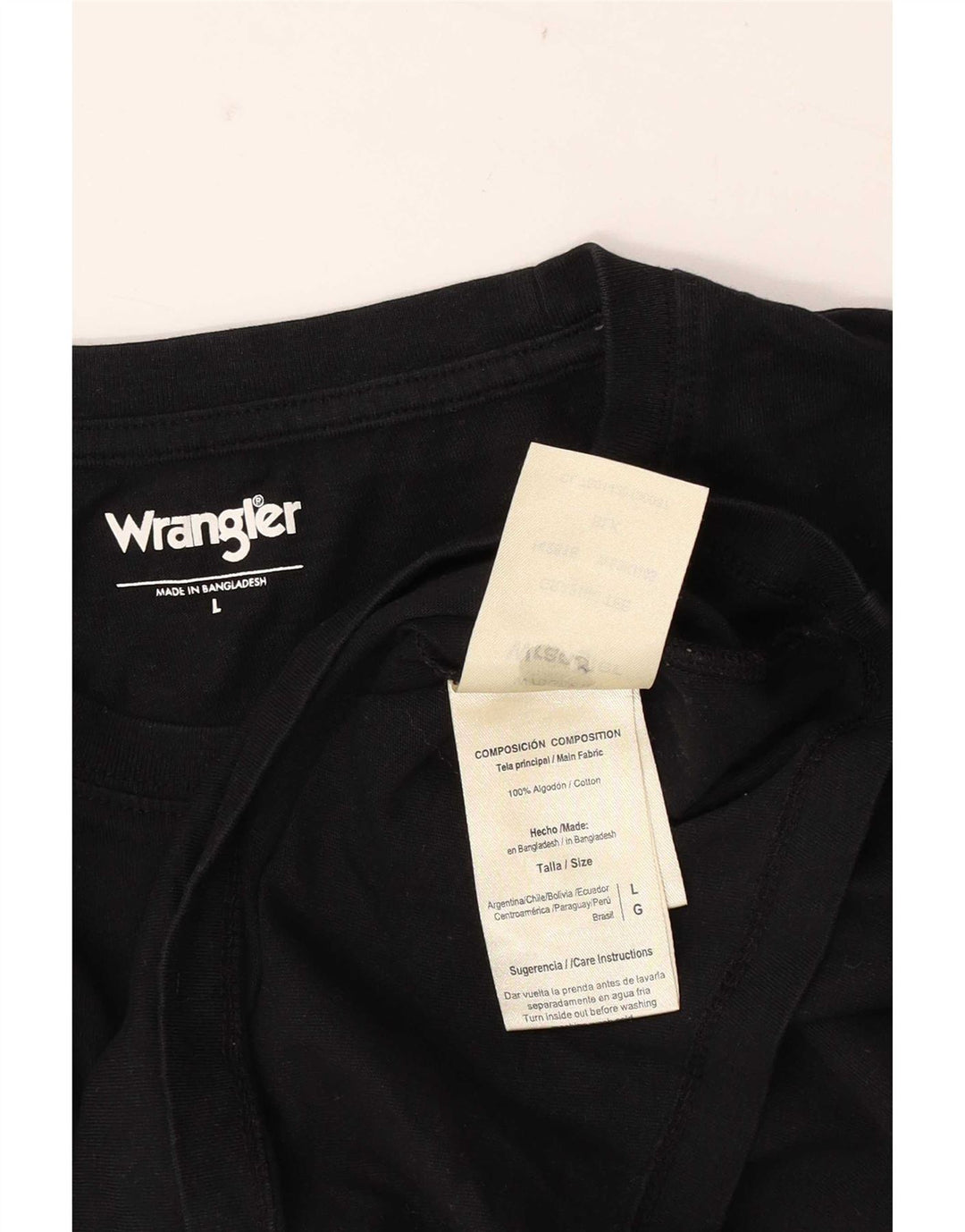Wrangler Camiseta masculina grande de algodão preto
