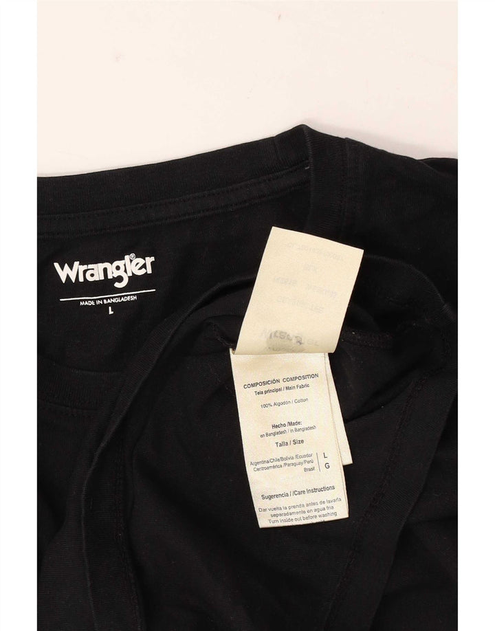 Wrangler Camiseta masculina grande de algodão preto