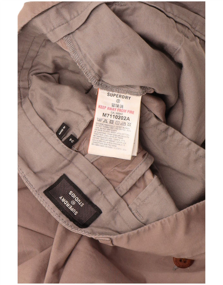 Shorts Chino Masculino SUPERDRY W34 Grande Algodão Marrom