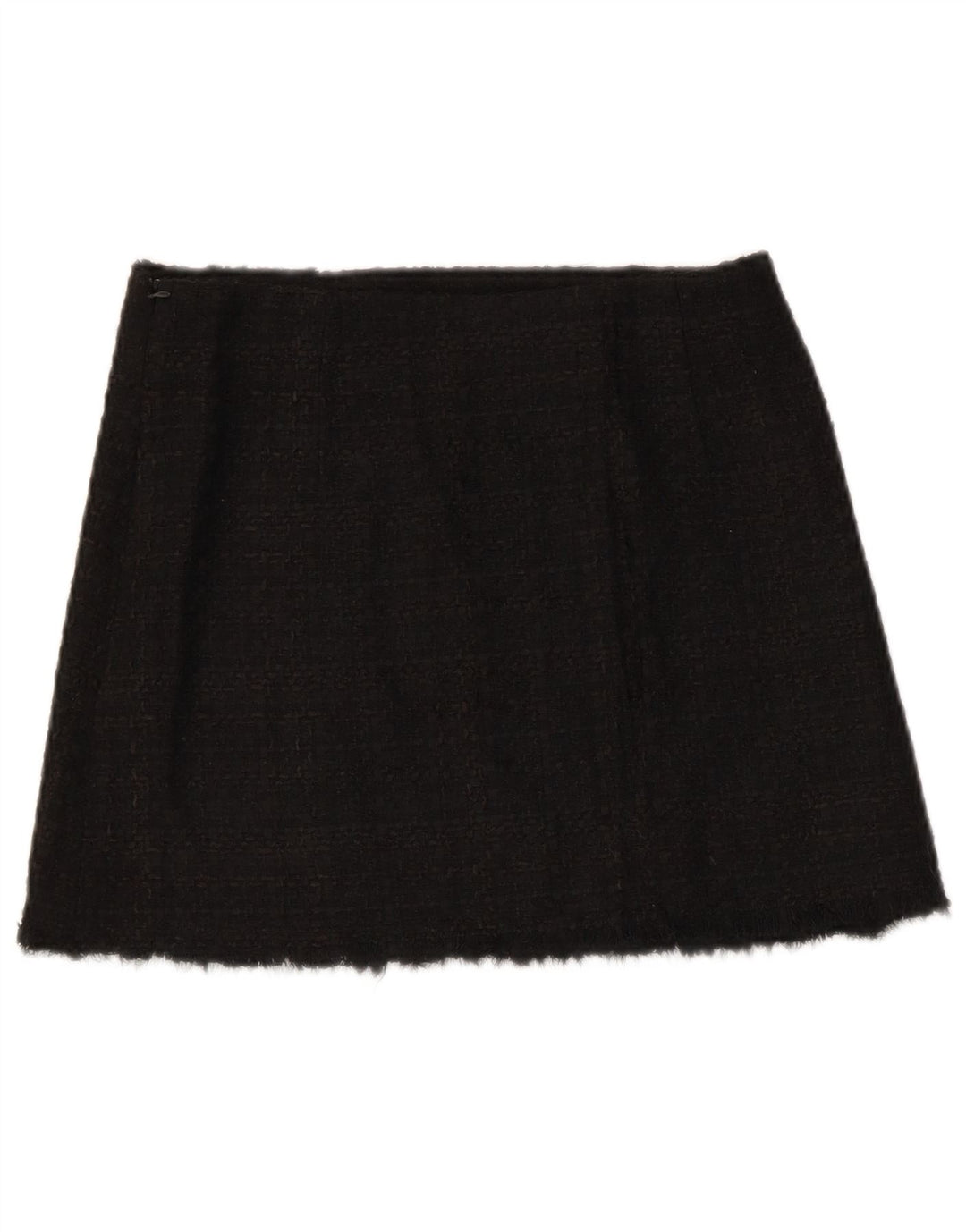 Mini saia feminina Zara pequena W26 preto xadrez acrílico