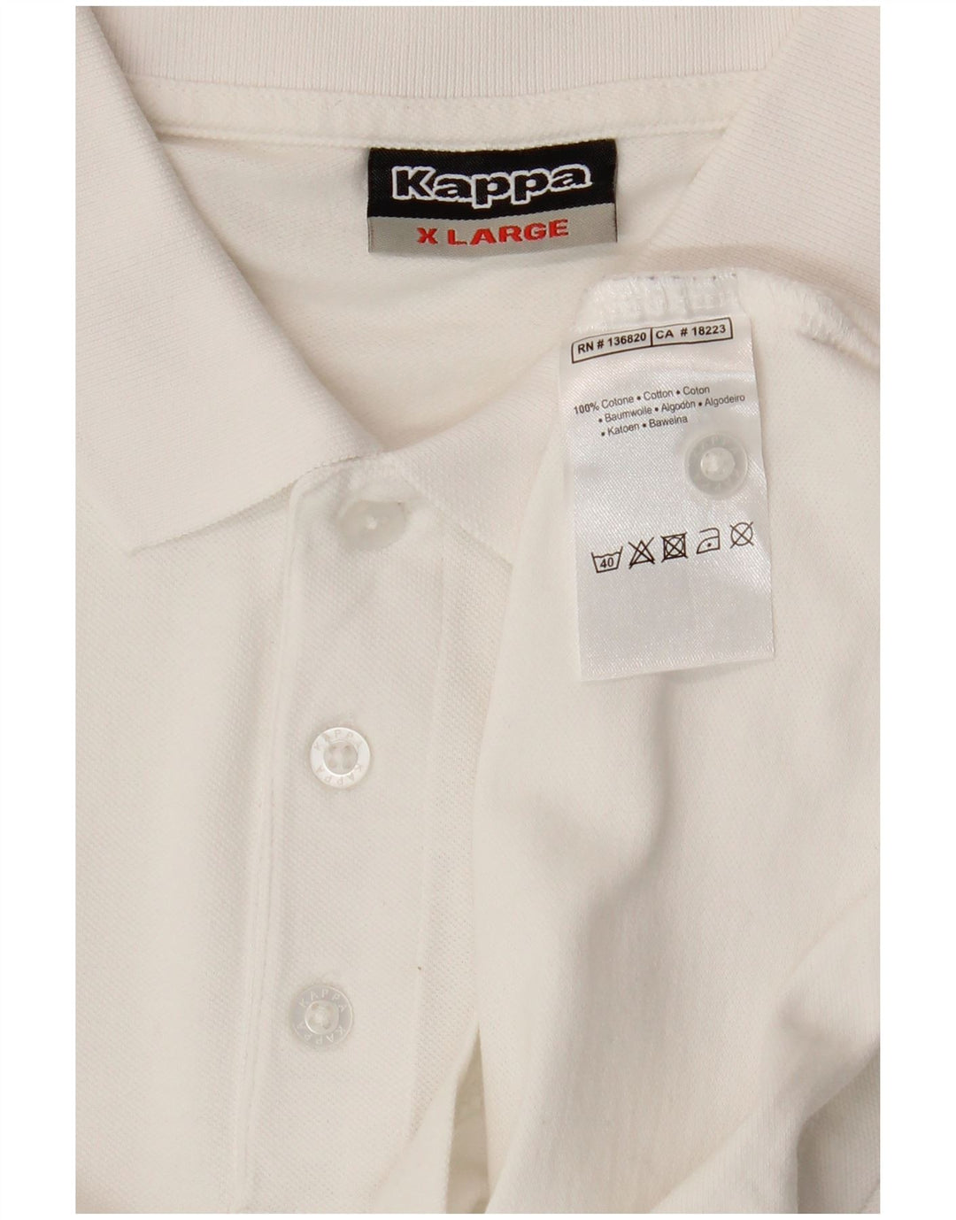 Camisa polo masculina Kappa XL algodão branco