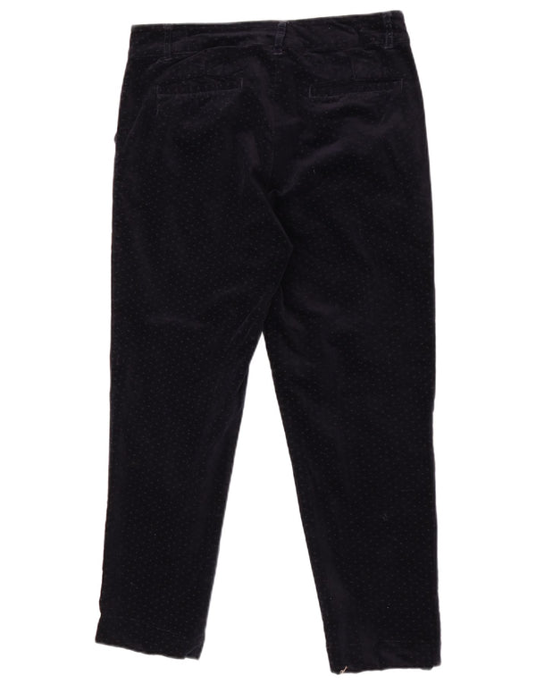 Calças recortadas femininas White Stuff UK 10 pequenas W28 L26 bolinhas azul marinho