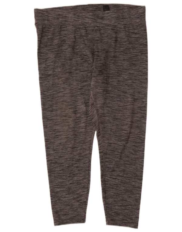 Leggings femininas Marks & Spencer Reino Unido 18 XL poliéster manchado cinza