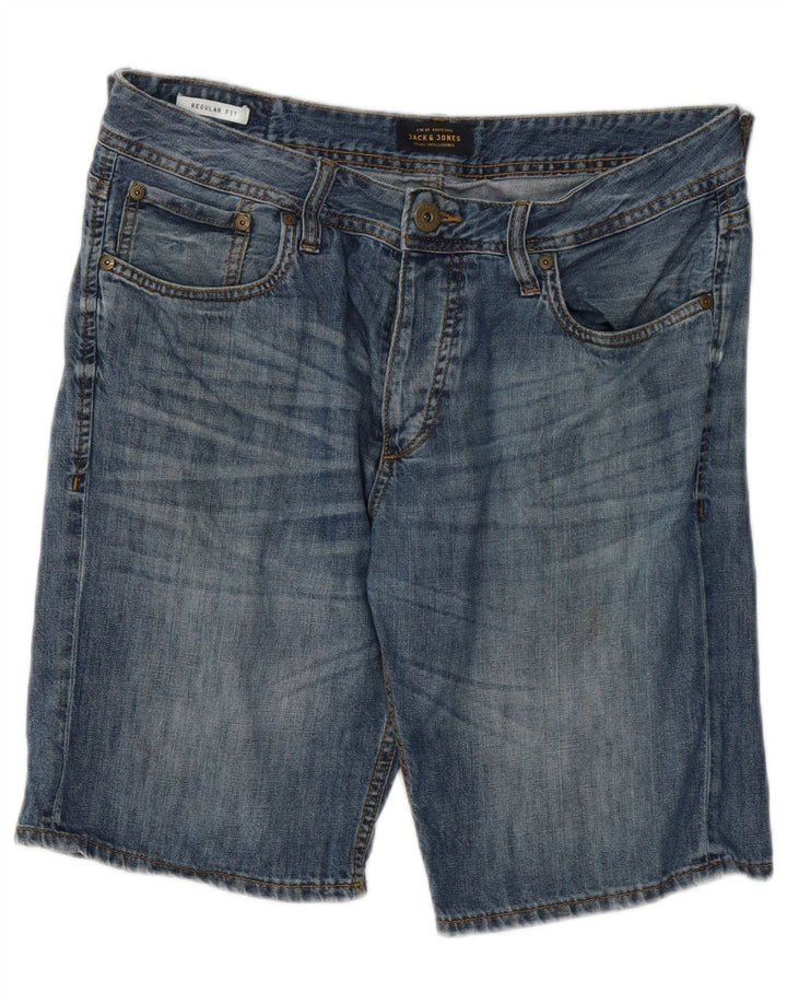 Shorts jeans masculino Jack & Jones Regular Fit médio W32 algodão azul