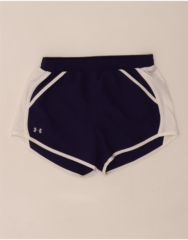 Shorts esportivo feminino Under Armour Heat Gear UK 6 XS roxo colorblock