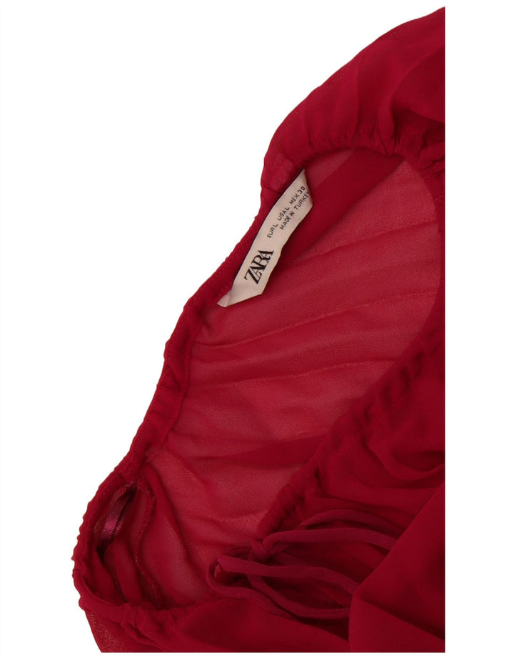 Blusa feminina Zara manga comprida oversized top Reino Unido 16 grande rosa