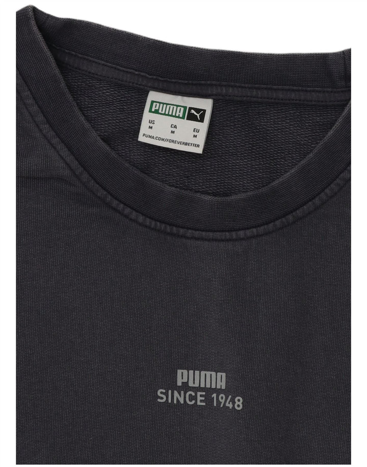 PUMA Mens Moletom Jumper Médio Algodão Cinza