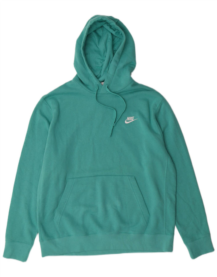Nike Mens Hoodie Jumper Grande Algodão Verde