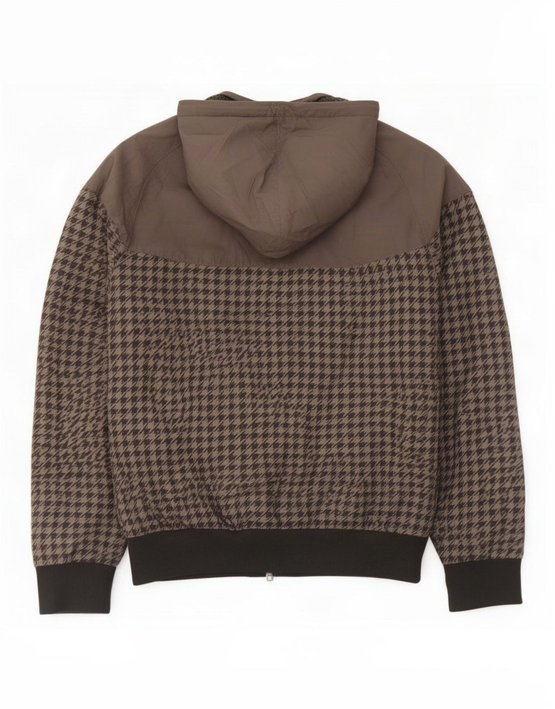 Jaqueta bomber masculina Nike com capuz UK 34/36 pequena cinza Houndstooth poliéster