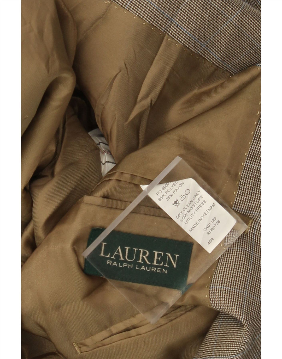 Jaqueta Blazer Masculina Ralph Lauren com 2 Botões Reino Unido 46 2XL Cinza Poliéster