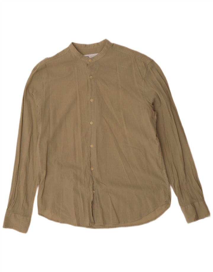 Camisa masculina ZARA grande verde