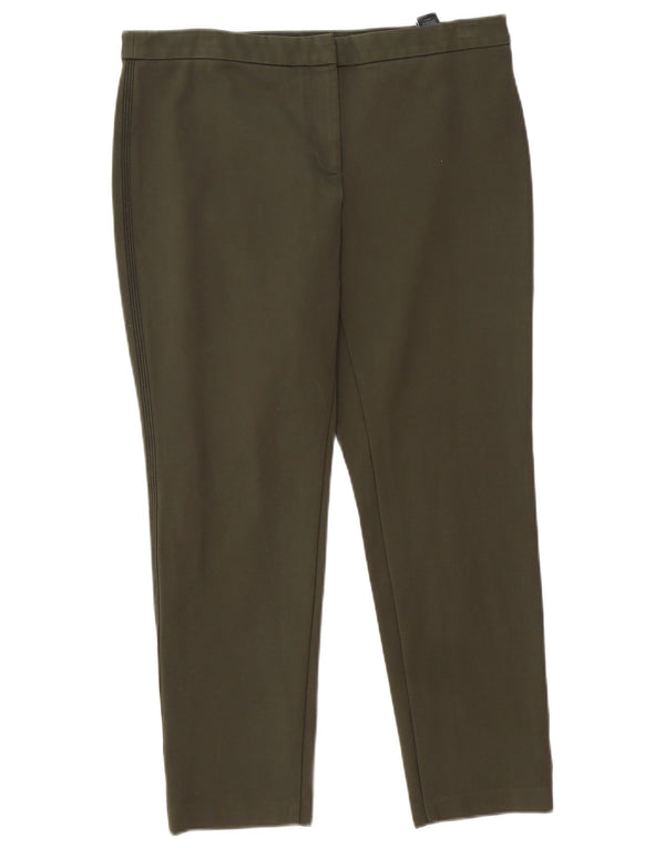 Calça casual curta feminina Marks & Spencer Reino Unido 14 grande W34 L26 cáqui