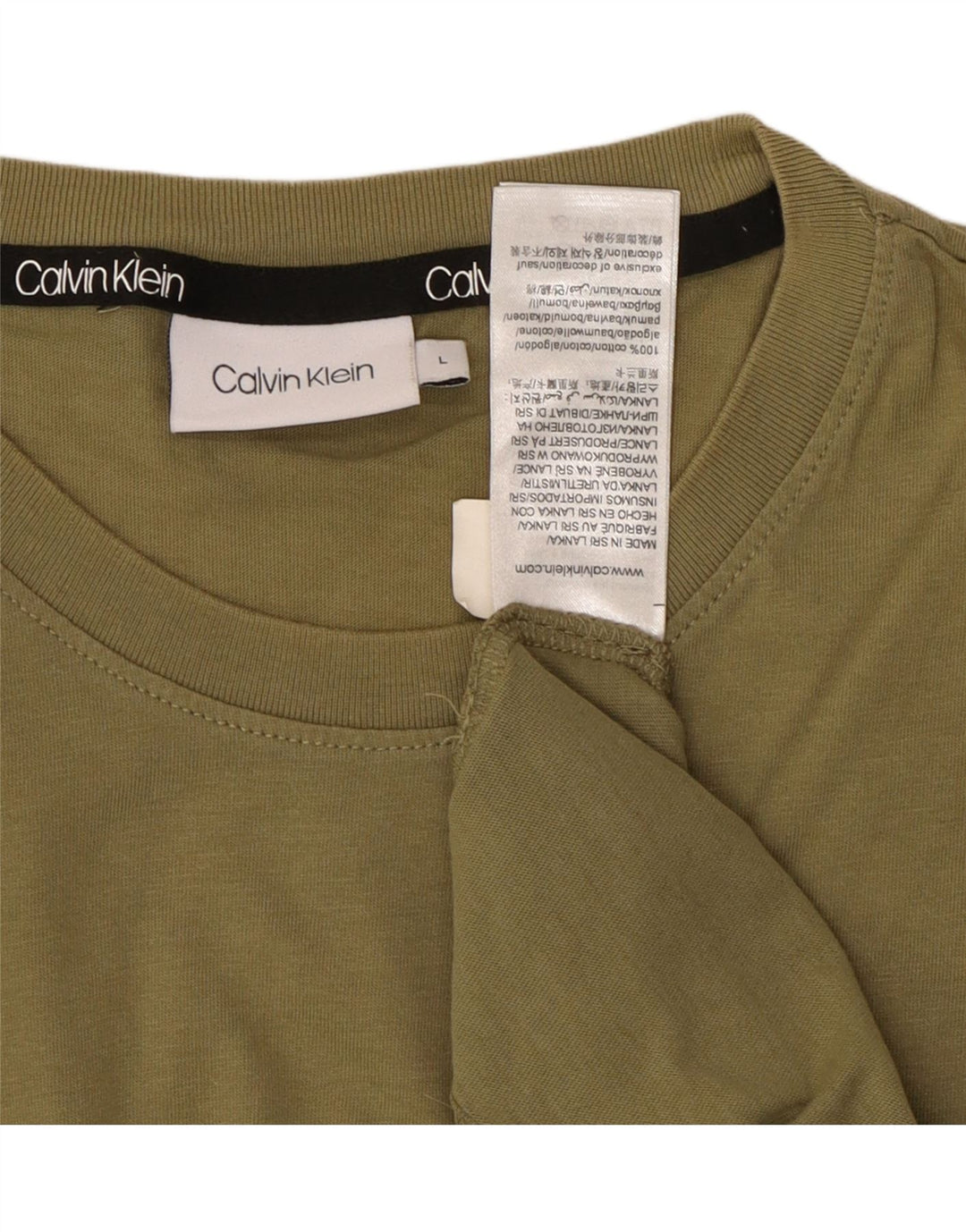 Camiseta masculina CALVIN KLEIN grande algodão verde