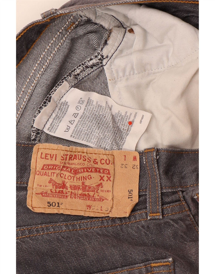 Calça jeans masculina Levi's 501 Straight W32 L32 cinza algodão