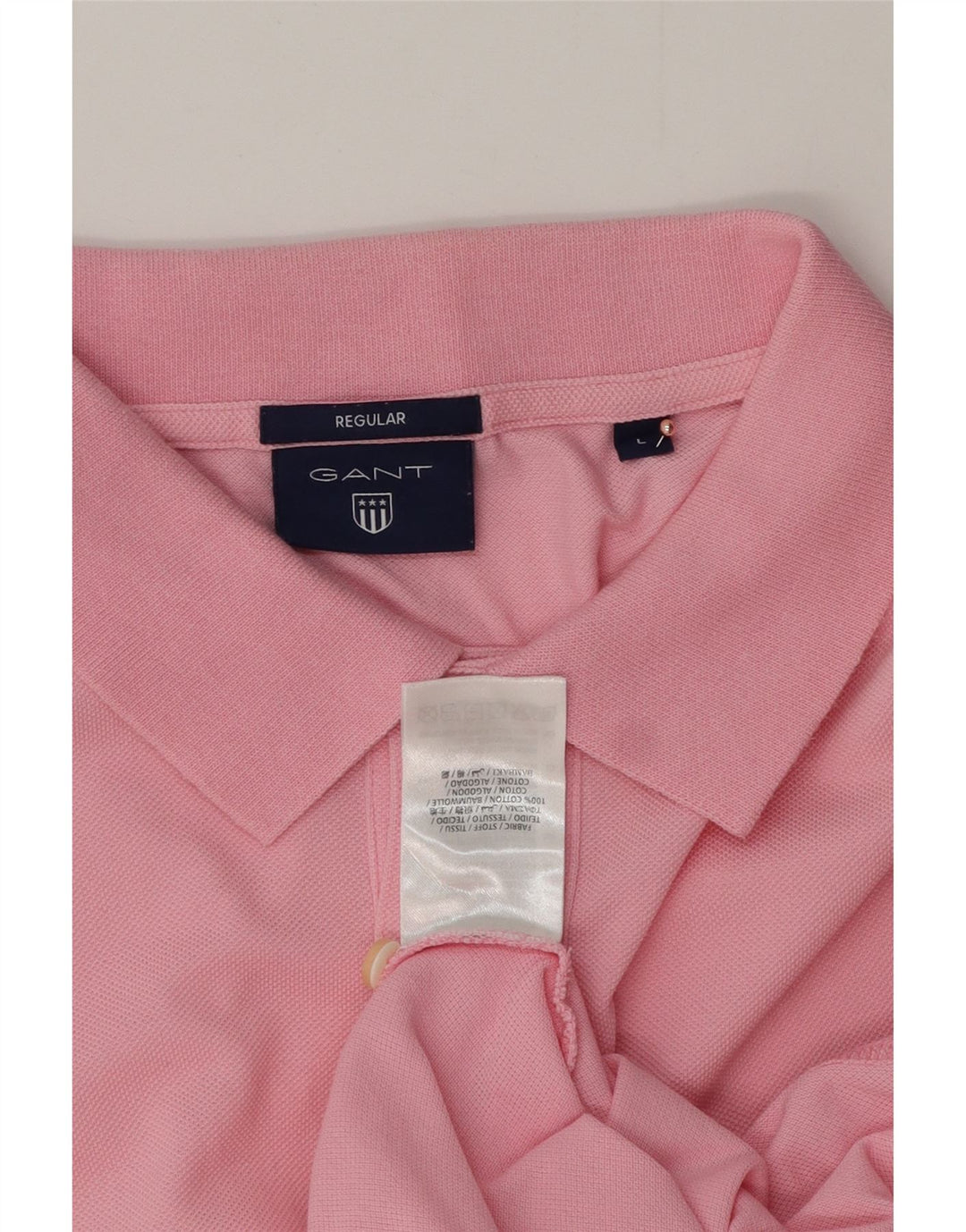 Camisa polo masculina GANT regular fit grande algodão rosa