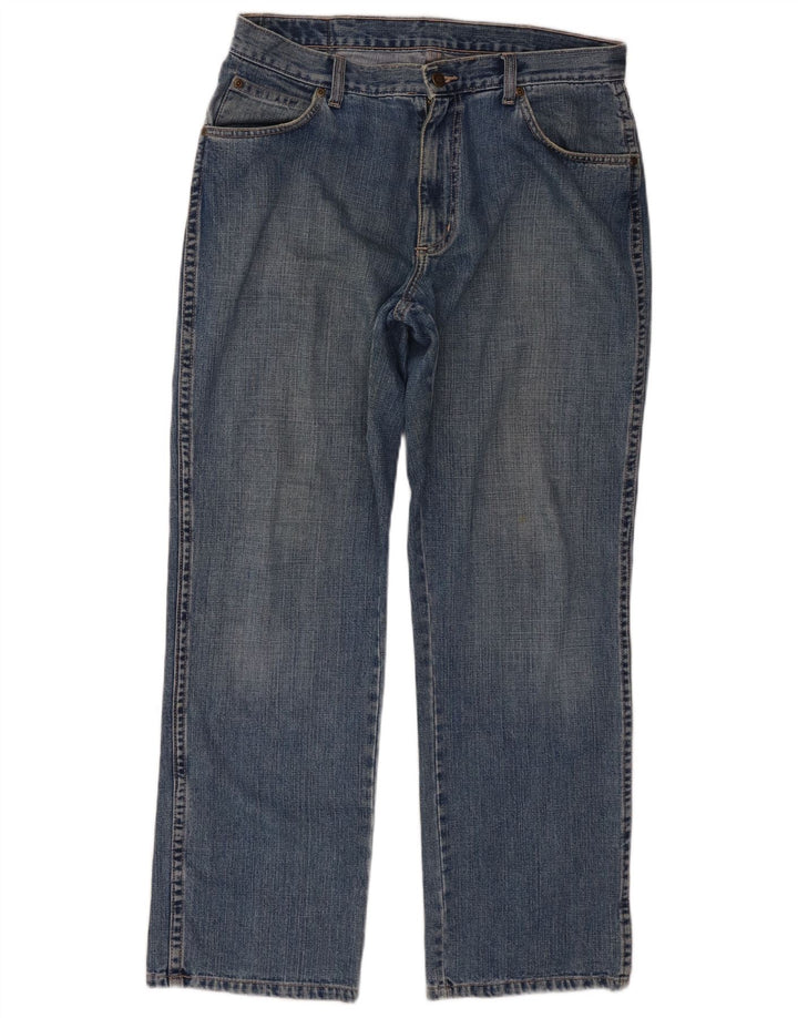 Wrangler Mens Regular Fit Jeans Reta W34 L30 Azul Algodão